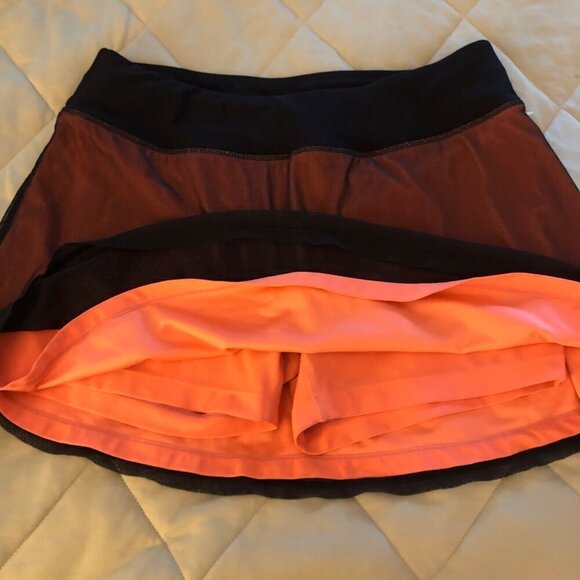 Women's Mondetta Athletic Skort Orange with Black Mesh Overlay Size Small - Picture 2 of 8